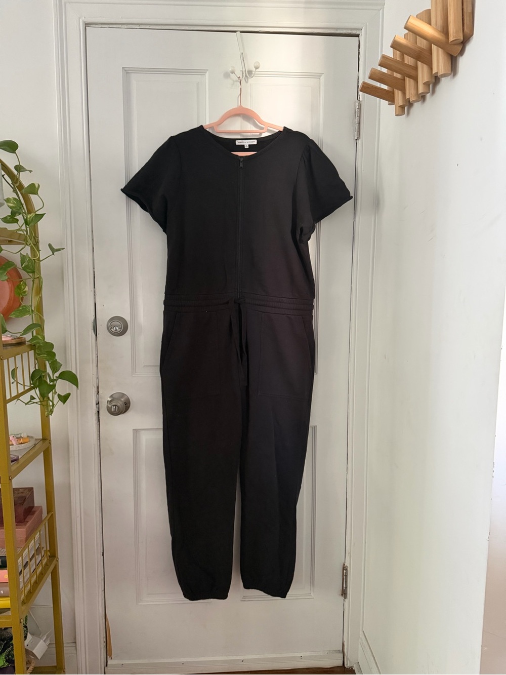 Rebecca Minkoff Cozy Terry Black Jumpsuit